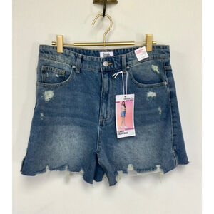 Women's‎ Simple Society Denim Bermuda Shorts Size L Blue